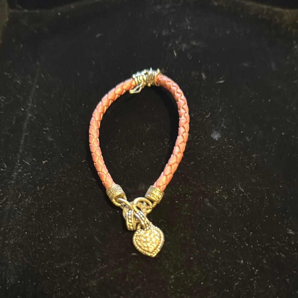 Elegant Pink and Gold Charm Bracelet